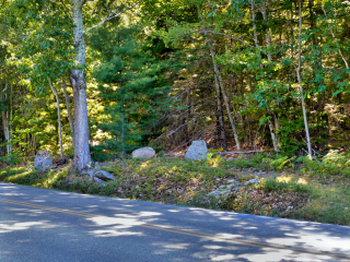 The point where the access road emerges onto the Park Loop Road