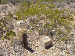 Eyelevel view of the disk on the monument, and the witness post