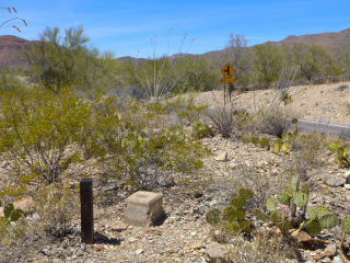 Looking NW toward McCain Loop Road (and sign)