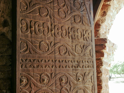 Carved wooden doors