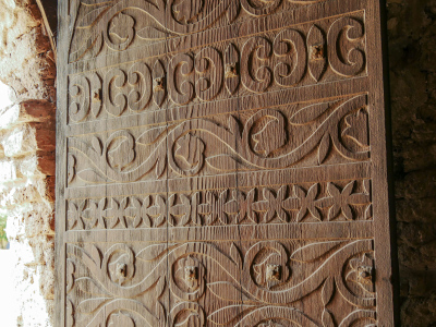 Carved wooden doors