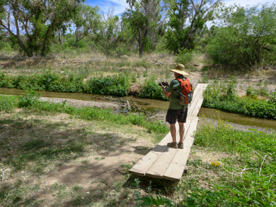 Rich on one of the bridges over the Santa Cruz River