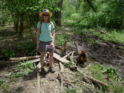 Zhanna at one of the “bridges” along the Anza Trail