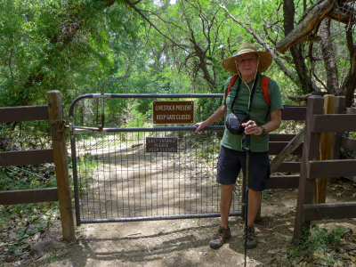 Rich at a gate along the Anza Trail