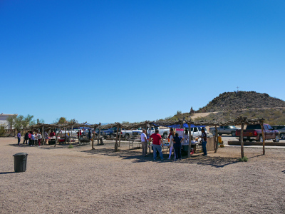 Food stands at the mission