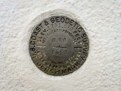 NGS benchmark disk R 36, set in the foundation of the former railroad station in Ajo