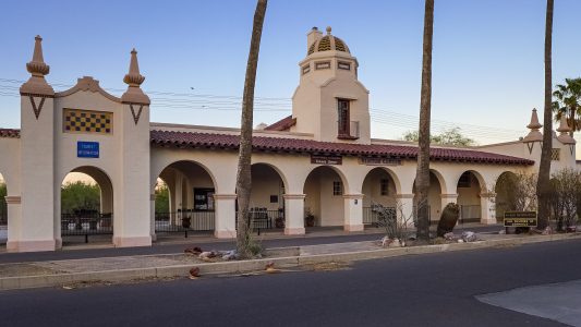 The former Tucson, Cornelia, and Gila Bend Railroad passenger station is now a visitor center.