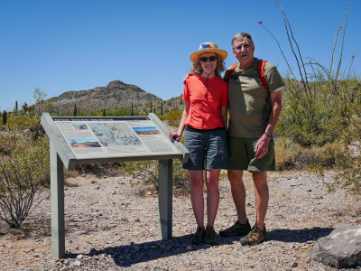 Zhanna and Rich at the trailhead for Baker Mine