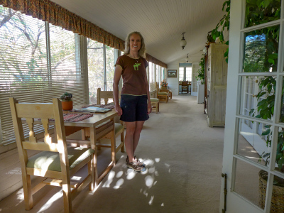 These hallways at the Guest House Inn were once sleeping porches.