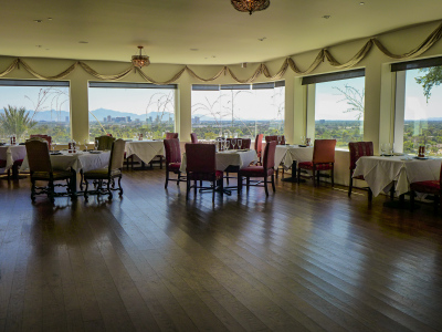 Dining room with beautiful views of the desert and Phoenix skyline