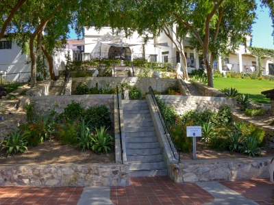 Terraced entrance to the Wrigley Mansion