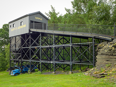 Coal tipple on display at the site.