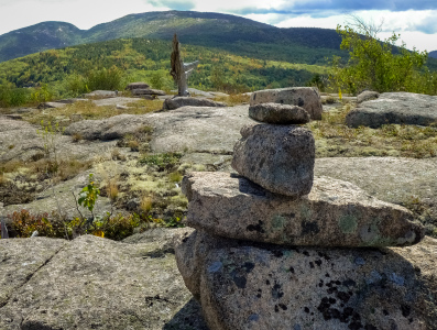 An unusual view of Cadillac and Dorr Mountains