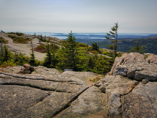 View south toward islands in the bay