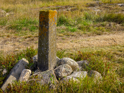 Old boundary marker near the road