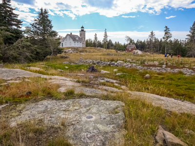 View of the lighthouse from the Baker Island triangulation station