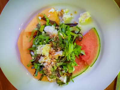 Local melon salad at Rogue Café