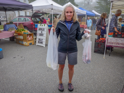 Zhanna makes a haul at the farmers' market