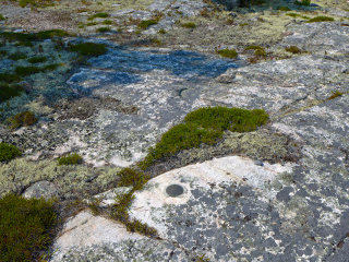 Eyelevel view of the disk in the ledge.