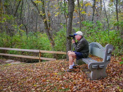 Rich on the bluestone bench