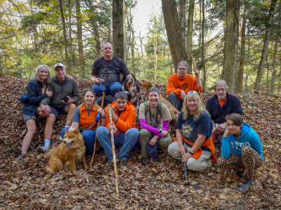 A group of geocachers out celebrating a birthday