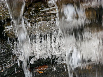 Still some ice on the waterfall!