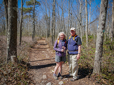 Zhanna and dad on the green trail