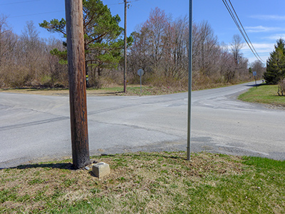 Looking SE toward the intersection of Smith Gap Road and Mountain Road