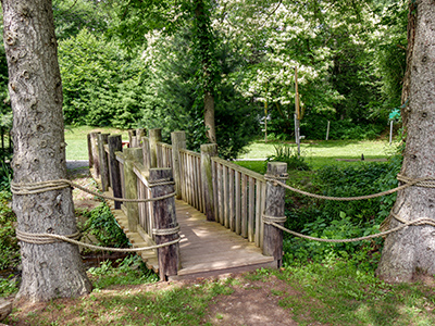 A small bridge on the grounds