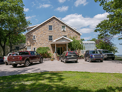 Looking north toward the existing building