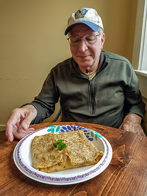 Breakfast time and Rich is ready to chow down!