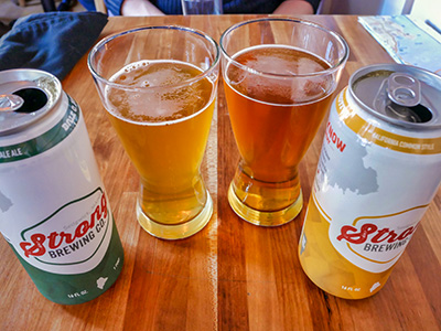 Refreshing beers while we wait for appetizers at Mache Bistro