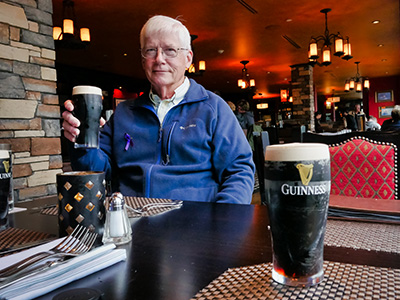 A pint of Guinness is the reward for a good day of hiking.