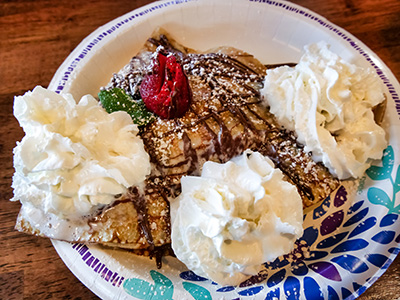 Strawberry, banana and Nutella crêpe (Dave really needed to “fuel up”!)