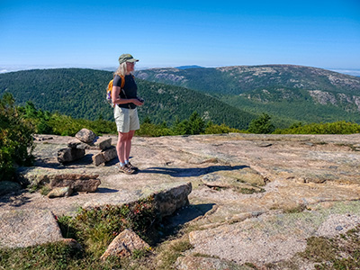 First, we had to locate the original route of the Cadillac West Face Trail.