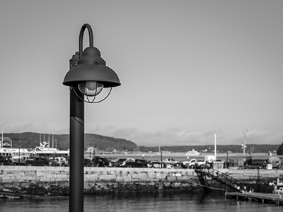 An “artsy” photo of a lamp on the pier