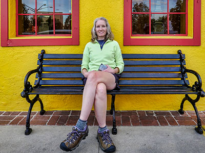 Taking a break outside El Charro