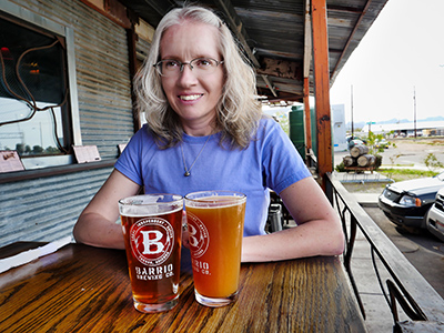 On the porch at Barrio Brewing Company