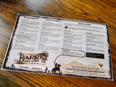 Barrio Brewing Company menu