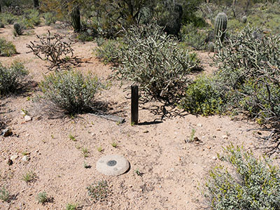 Eyelevel view of the disk in the monument