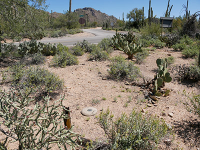 Looking E toward intersection of N Hohokam Rd.