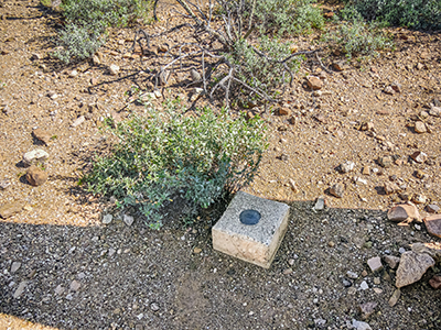 Eyelevel view of the disk on the monument