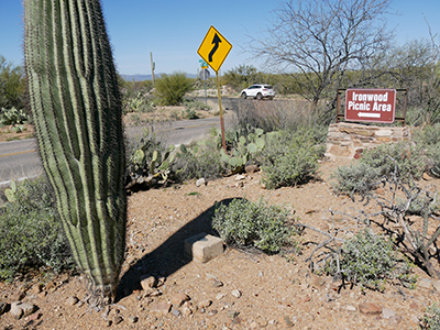 Looking W toward the road to Ironwood Picnic Area