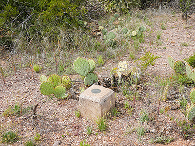 Eyelevel view of the disk on the concrete monument