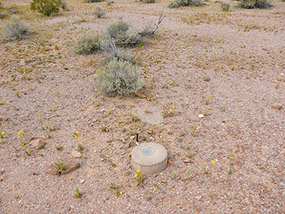 Eyelevel view of the disk on the concrete monument