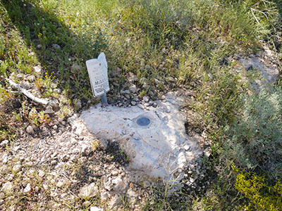 Eyelevel view of the disk on the rock outcrop