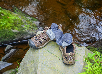 Today it was indeed necessary to get feet wet.