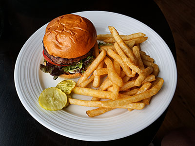 A hearty burger