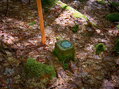 Eyelevel view of the disk on the monument