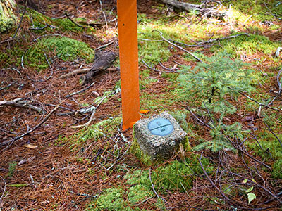 Eyelevel view of the disk on the monument